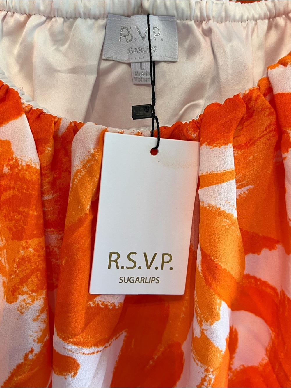 NWT Sugarlips Tropical Dreamsicle Enamored Off The Shoulder Ruffle Dress Large - Picture 6 of 9